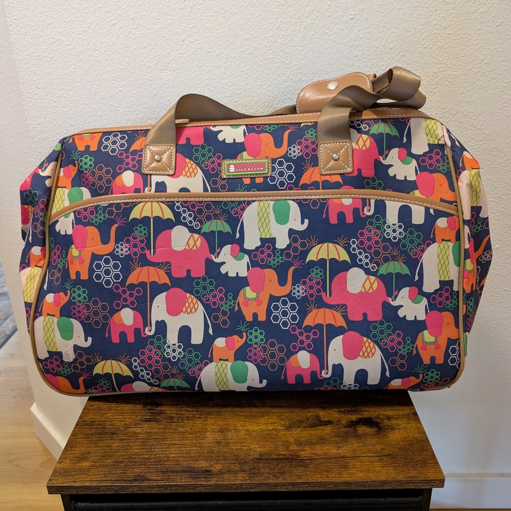 Lily Bloom Colorful Elephant Travel Bag